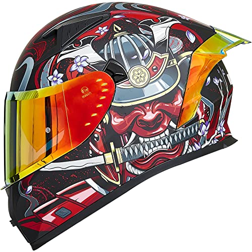 ILM Casco moto integrale per uomo e donna-Casco moto con 2 visiere Compatibile con Pinlock trasparente e colorato-Casco Motocross Street Bike ECE modello Z501