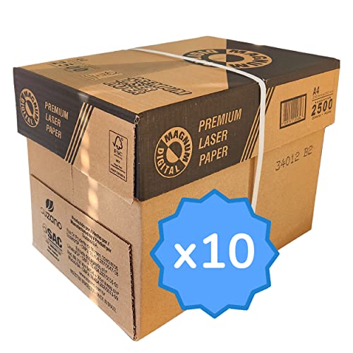 Imballaggi2000 - 10 box da 5 Risme A4 Carta Bianca da 500 fogli per Stampante e Fotocopie - Indispensabile in Ufficio - Fogli A4 80 gr mq - Adatti ad ogni tipo di Stampante