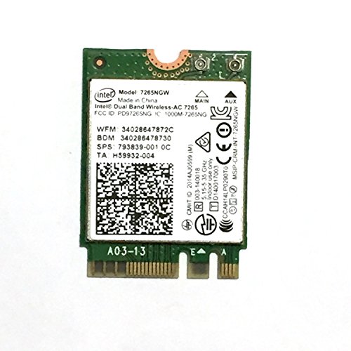 Intel compatible Dual-Band Wireless-AC 7265, 2x2 AC + BT, M.2