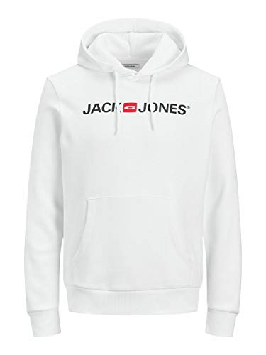 Jack & Jones Jjecorp Logo Sweat Hood Noos 12137054 Felpe con Cappuccio, White, XL Uomo
