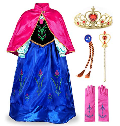 JerrisApparel Principessa Partito Costume Cosplay Vestire (110cm, Blu con Accessori)
