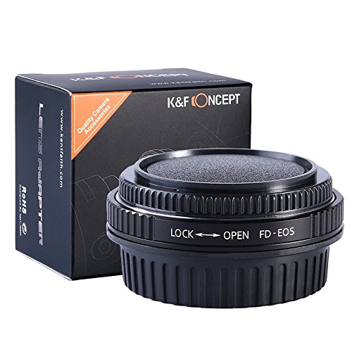 K&F Concept FD-EOS Anello Adattatore Manuale per Obiettivo Canon FD FL per Fotocamera Canon EOS EF con Filtro di Correzione e Copertura