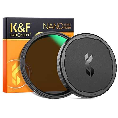 K&F Concept Nano-X Filtro 77mm Variabile ND2-ND32 (5 stop) in Vetro Ottico+Tappi Silicone Protettivi per Filtro ND Variabile 77mm