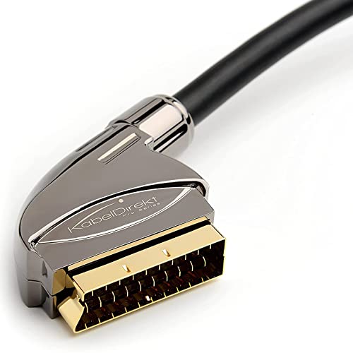 KabelDirekt – 1,5m Cavo SCART (21 Poli, schermatura Multipla, connettore di precisione, Full HD, collegamenti analogici Video Audio), PRO Series