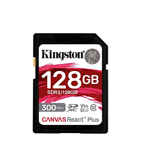 Kingston Canvas React Plus 128GB SDXC Speicherkarte UHS-II 300R 260W U3 V90 for Full HD 4K 8K - SDR2 128GB
