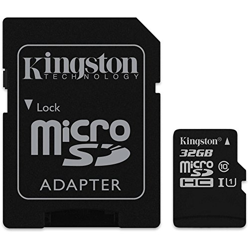 Kingston SDC10G2 32GB Scheda MicroSD da 32 GB, Classe 10, UHS-I, 45 MB s, con Adattatore SD, Nero
