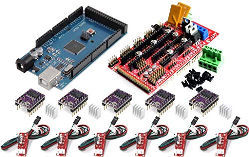 Kit stampante 3D per scheda di sviluppo Arduino Mega 2560 R3 + controller RAMPS 1.4 + 5pcs Modulo motore passo-passo DRV8825 + 6pcs Endstop