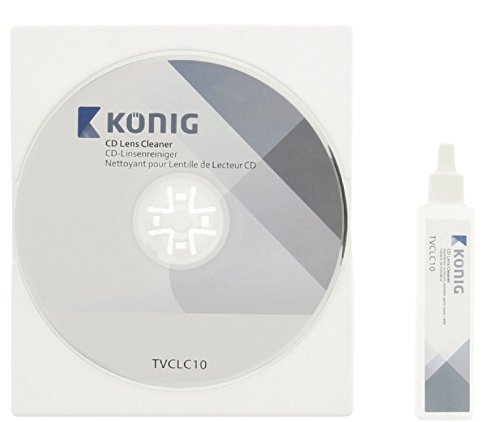 König TVCLC10 Kit di Pulizia per Lenti CD con Detergente, 20 ml, Bianco