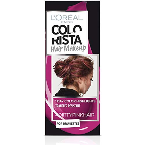L Oréal Paris Colorista Hair Makeup Colorazione Temporanea 1 Giorno per Ciocche e Punte, Tinta per Capelli Castani, Meches Rosa Scuro, 30 ml