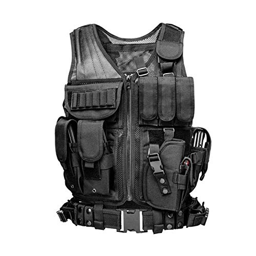 Lejie Maglia per Tattico Militare Esercito Poliestere Airsoft Gilet da Caccia per all’Aperto Campeggio Escursionismo Tactical Vest