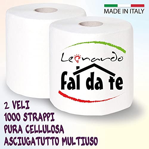Leonardo Fai Da Te Rotoloni Asciugatutto - 1000 Strappi - 2 veli - ...