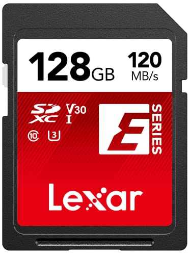 Lexar Scheda SD 128 GB, Scheda di Memoria SDXC fino a 120 MB s in Lettura, fino a 45 MB s in Scrittura, UHS-I, U3, V30, C10, Full-HD e 4K UHD (LSDESXX128G-BNNNG)