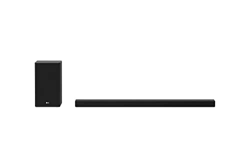 LG SP9YA Soundbar TV 520W 5.1.2 Canali Meridian con Subwoofer Wireless, Bluetooth, Tecnologia DTS:X, Dolby Atmos, Dolby Digital, Audio Alta Risoluzione, AI Sound Pro, Ingresso Ottico, USB, HDMI in out