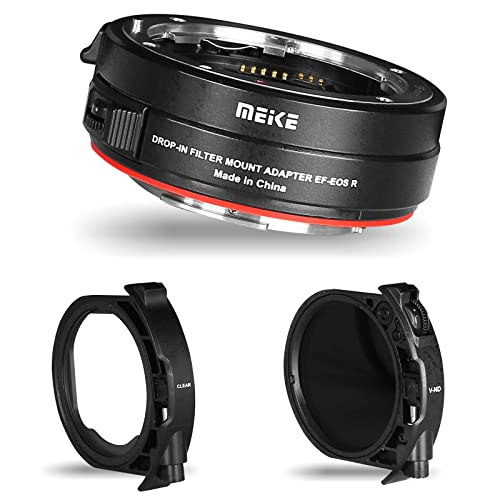 Meike MK-EFTR-C - Adattatore per obiettivo in metallo con filtri Drop-in per fotocamere Canon EF EF-S su Canon EOS R e EOS RP