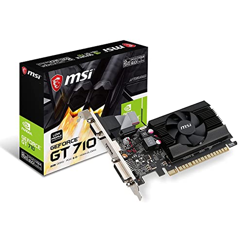 MSI GeForce GT 710 2GD3 LP GeForce GT 710 2GB GDDR3 - Graphics Cards (GeForce GT 710, 2 GB, GDDR3, 64 bit, 4096 x 2160 pixels, PCI Express 2.0)