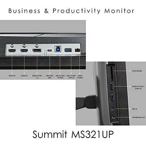 MSI Summit MS321UP Monitor flat 32  pre-calibrato, 3840x2160 (UHD),...
