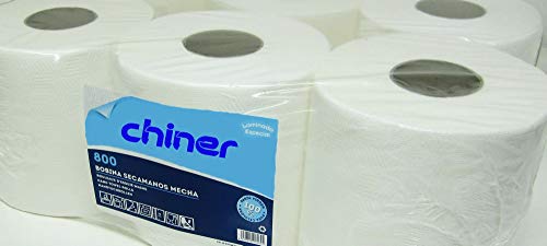 MSU - Rotolo di carta asciugamani laminata, confezione da 6 pezzi