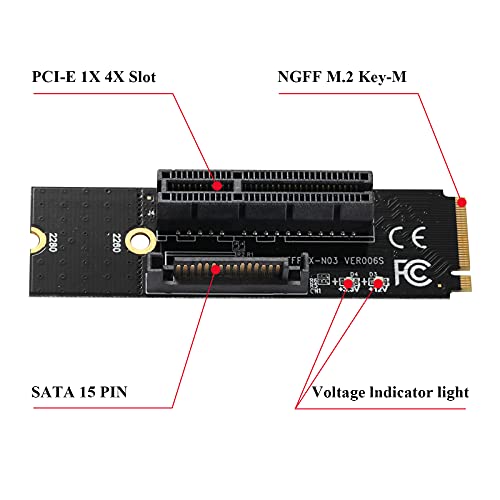 MZHOU Adattatore da M.2 a PCIe 4X, Interfaccia NGFF M.2 a Interfacc...