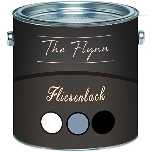 The Flynn - Vernice per piastrelle di alta qualità, colore: bianco, nero, crema, grigio antracite, grigio chiaro, grigio argento, 2 componenti vernice per piastrelle incl. indurente, Bianco