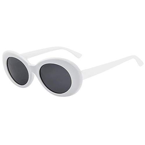 N-K Clout Goggles - Occhiali da sole unisex Rapper oval Shades, stile retrò, vintage, leggera, protezione UV, montatura rotonda con protezione per gli occhi, resistenti e durevoli, utili e pratici