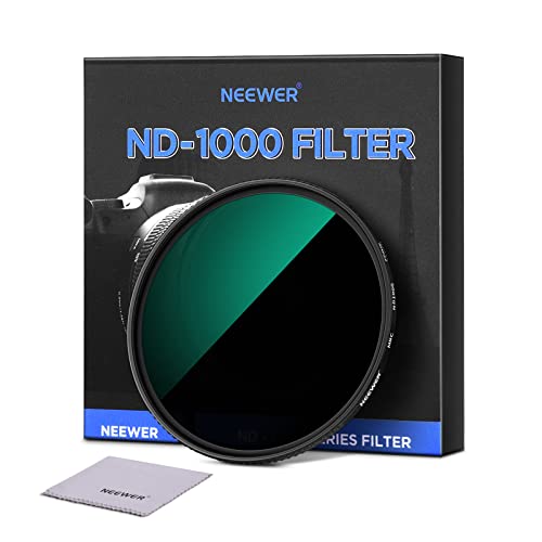 Neewer Filtro per Lenti ND1000 ND da 77 mm, Filtro per Lenti a Densità Neutra con Vetro Ottico a 10 Stop e Cornice Nera Opaca Super Sottile per Obiettivo della Fotocamera