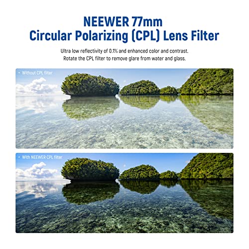 NEEWER Filtro polarizzatore da 77 mm, filtro CPL con pellicola pola...