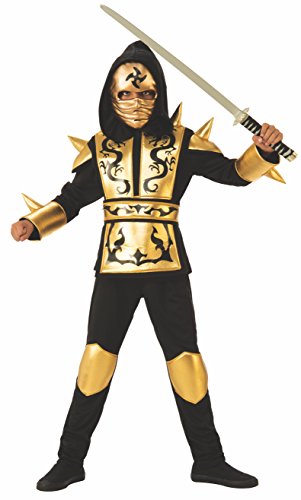 Ninjas costume Dragon Gold, Multicolore (Rubies 641143-l), taglia 8-10 anni