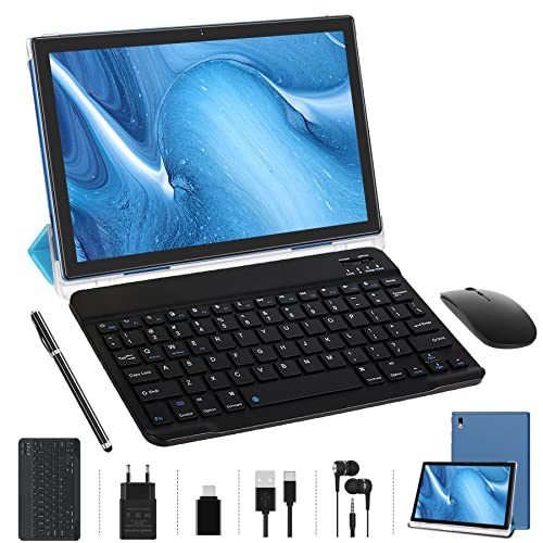 Oangcc Tablet 10 Pollici, Android 11 Tablets con Octa Core Processore, 4GB RAM+64GB ROM(TF 4-256GB), 8000mAh | FHD Display | Bluetooth | Camera 5+8MP | Tablet con Penna, Tastiera e Mouse - Blu