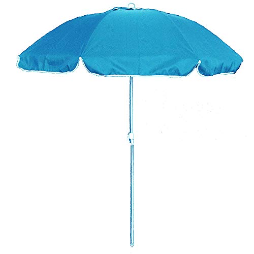 Ombrellone da spiaggia in policotone diam. 200cm,ombrellone mare portatile con custodia con tracolla,ombrellone spiaggia Ø 2M azzurro mod.Palinuro,ombrellone mare in alluminio con cappuccio antivento