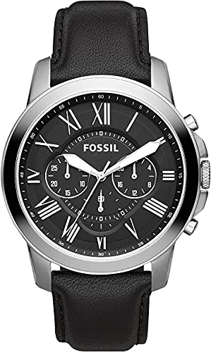 Orologio uomo FOSSIL Grant, cassa 44 mm, movimento cronografo al quarzo, cinturino in vera pelle