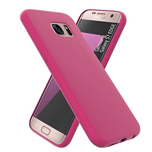 OXYN Cover Compatibile per Samsung Galaxy S7 Edge, Custodia SOFT TOUCH Opaca Morbida Gel TPU Silicone Resistente Flessibile Case Guscio Antiurto Posteriore Protettiva Proteggi (Fucsia)