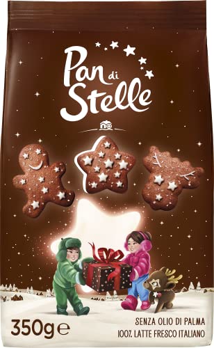 Pan di Stelle Biscotti Frollini con Cacao, Cioccolato e Latte Fresco Italiano, Colazione Ricca di Gusto, 350 g