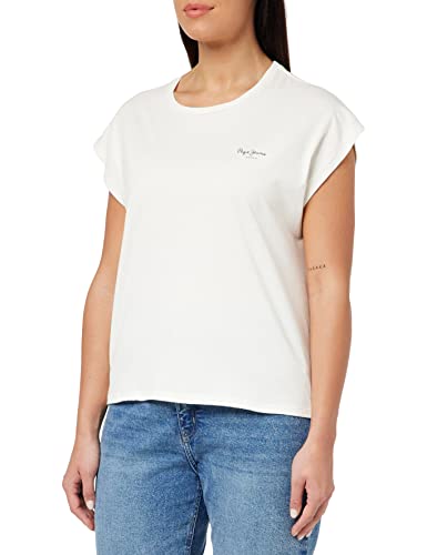 Pepe Jeans Bloom T-Shirt, Donna, Bianco(Off White), XS