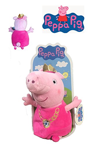 Peppa Pig - Peppa Peluche travestita da Principessa con Una Collana 27cm Blister - qualità Super Soft