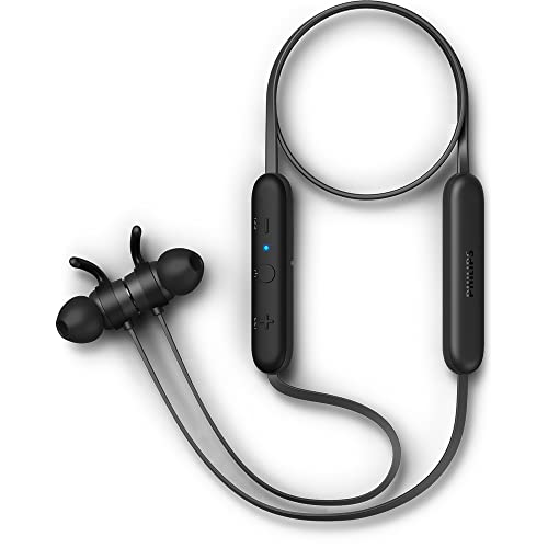 Philips Cuffie In Ear Bluetooth E1205BK 00 con Microfono (Telecomando Inline, Cancellazione Dell eco, 7 Ore Riproduzione, Resistenza agli Schizzi IPX4, Auricolari Magnetici) Nero