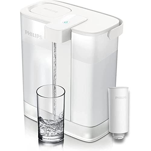 Philips Instant Water Filter, caraffa filtrante con capacità di 3 l, ricaricabile tramite porta USB-C