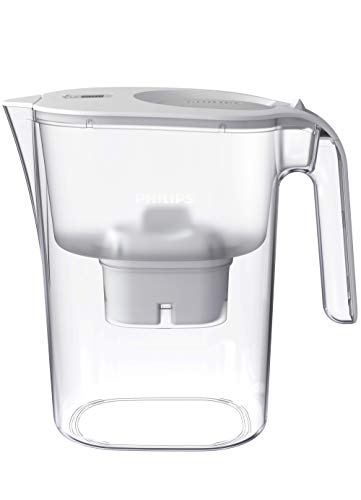 Philips - Micro X-Clean Caraffa filtro acqua a flusso rapido, 4 litri,Timer elettronico, colore: Bianco