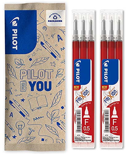 Pilot - Set di 2 custodie per penne cancellabili FriXion per FriXion Point e FriXion Point Clicker - Rosso - Punta fine