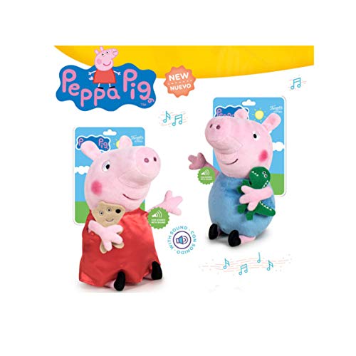 playbyplay Peppa Pig 760018600 peluche con suono 27 cm-2 modalità, vari colori (76001860)