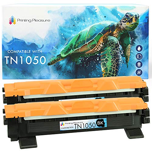 Printing Pleasure TN1050 Kit 2 Toner Compatibili per Brother DCP-1510 DCP-1512 DCP-1610W DCP-1612W HL-1110 HL-1112 HL-1210W HL-1212W MFC-1810 MFC-1910W, Nero, 2 Pezzi