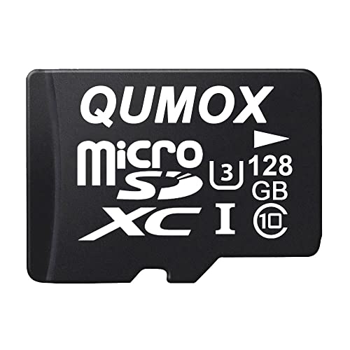 QUMOX 128GB Scheda memoria MICRO SD MEMORY CARD CLASS 10 UHS-I da 128 GB ad alta velocità Velocità di scrittura 30 MB s Velocità di lettura fino a 80MB   S