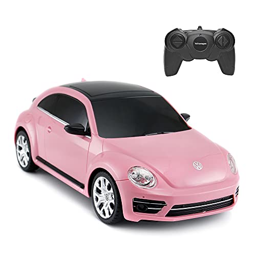 RASTAR - Auto radiocomandata, modello Volkswagen Beetle, in scala 1:24, per bambini, con radiocomando, da corsa, colore rosa, giocattolo per bambini e bambine