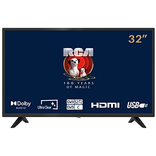 RCA iRB32 TV 32 pollici (Televisori 80 cm), Dolby Audio, Triplo Tuner DVB-C T2 S2, CI+, HDMI, USB, uscita audio digitale, modalità Hotel inclusa