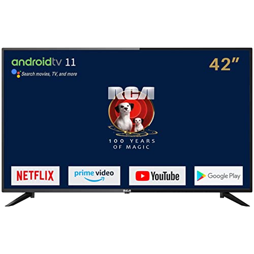RCA RS42 Smart TV 42 pollici (106 cm) Android TV con Google Assistant, Netflix, Chromecast, Prime Video, YouTube, Google Play Store, Disney+,BT remote, Wifi, Triple Tuner (DVB-C T2 S2)