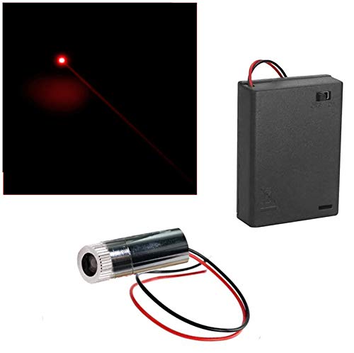 Red Laser Module Diode (1pcs ,650nm), CTRICALVER Focus Regolabile Laser Testa 3-6V + 1 pcs AA portabatterie (Forma della sorgente luminosa: punto)