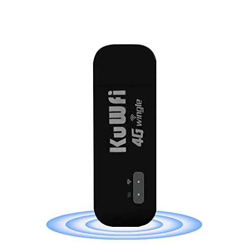 Router 4G SIM, KuWFi 4G LTE USB Mobile Router portatile con slot per scheda SIM, Modem 4G 150 Mbps, supporta 10 utenti contemporaneamente