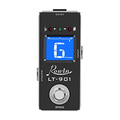 Rowin Guitar Chromatic Tuner Pedal for High Precision Guitar Bass Tuner Pedal ± 1 Cent All-Metal Case Mini Guitar Pedal Tuner True Bypass LT-901