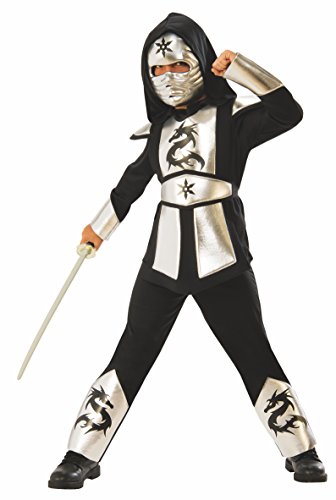 Rubie s-641142-S Costume Ninja Dragon Silver Argento per Bambini (641142-S), Multicolore, S