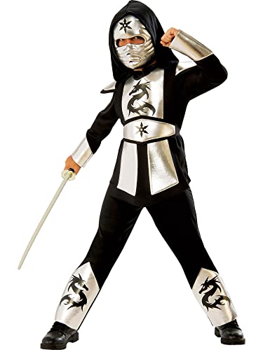 Rubie s Costume Ninja Dragon Silver argento per bambini (641142-L)