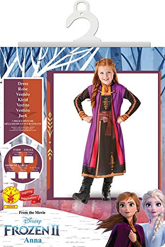 Rubie s Disney Costume ufficiale Anna Frozen 2 (300469-S) bambina 3-4 anni, Blu, 3